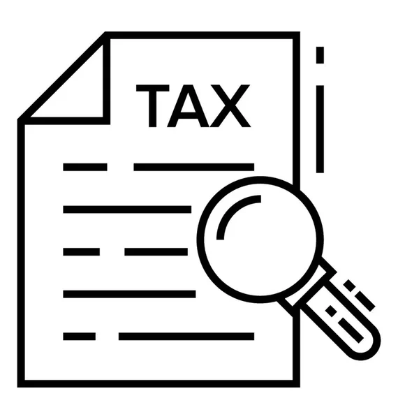 Tax Search Line Icon — Stock Vector