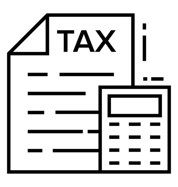 Daňová Zpráva Řádku Ikona — Stockový vektor