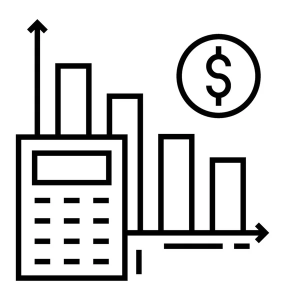Значок Линии Расчета Финансов — стоковый вектор