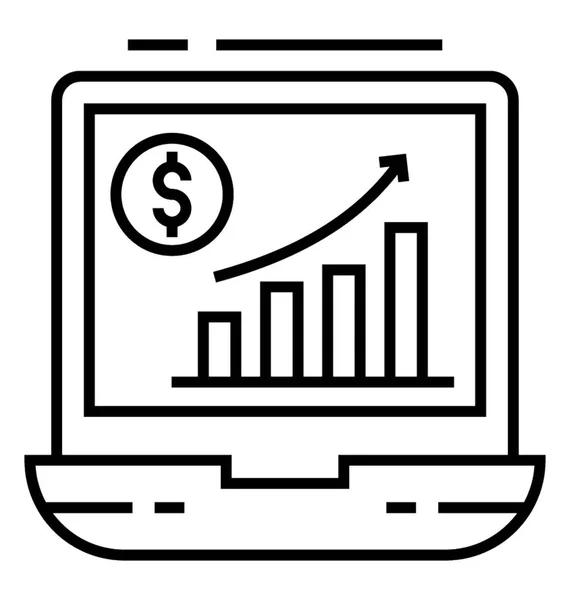 Business Website Data Monitoring Line Icon — Stock Vector