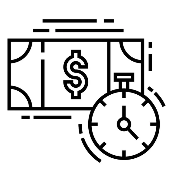 Icône Ligne Efficacité Temporelle — Image vectorielle