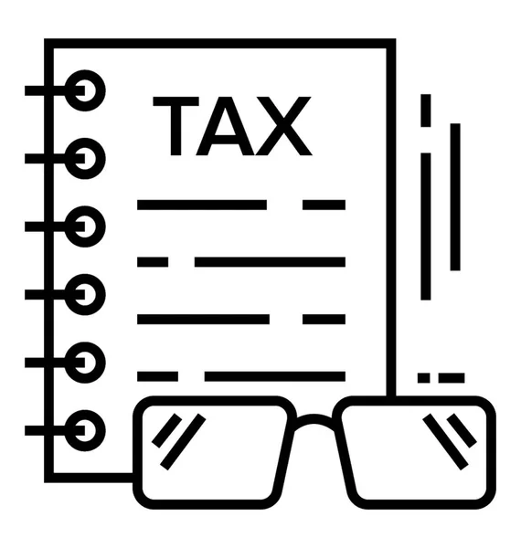 Steuer Buch Zeilen Symbol Vektor — Stockvektor