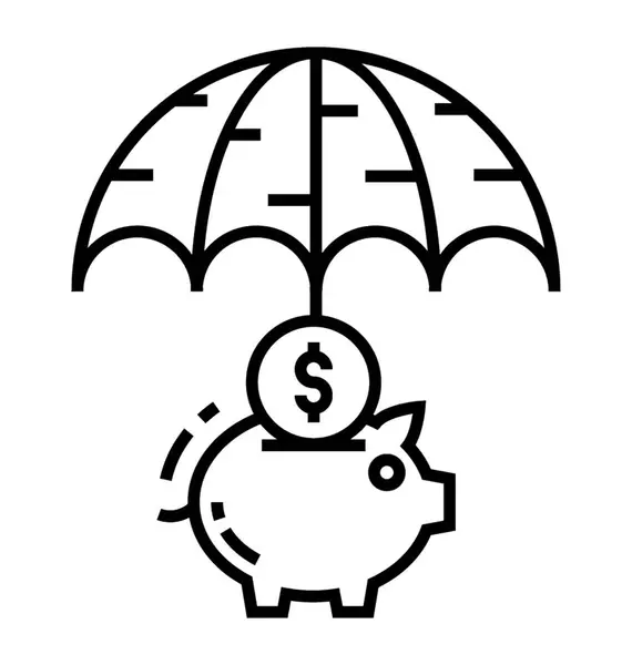 Ikone Der Finanzversicherung — Stockvektor