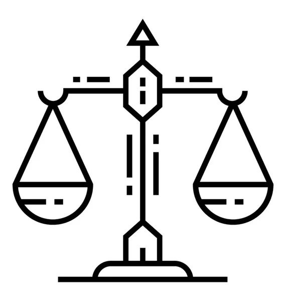 Balanced Scale Scale Justice Line Vector — Stock Vector