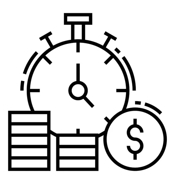 Idő Money Üzleti Hatékonyság Fogalma — Stock Vector