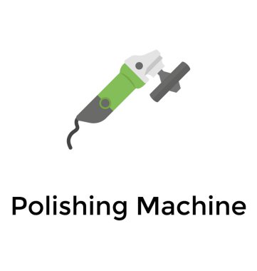 Polishing machine flat icon design  clipart