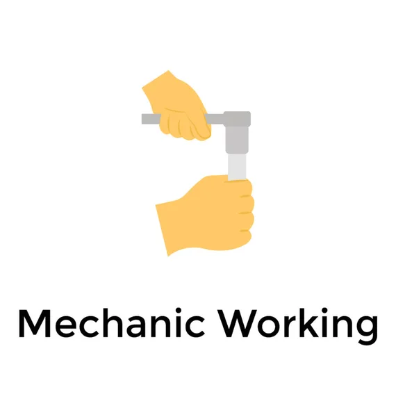 Mechaniker Halten Werkzeug Flache Symbol Vektor — Stockvektor