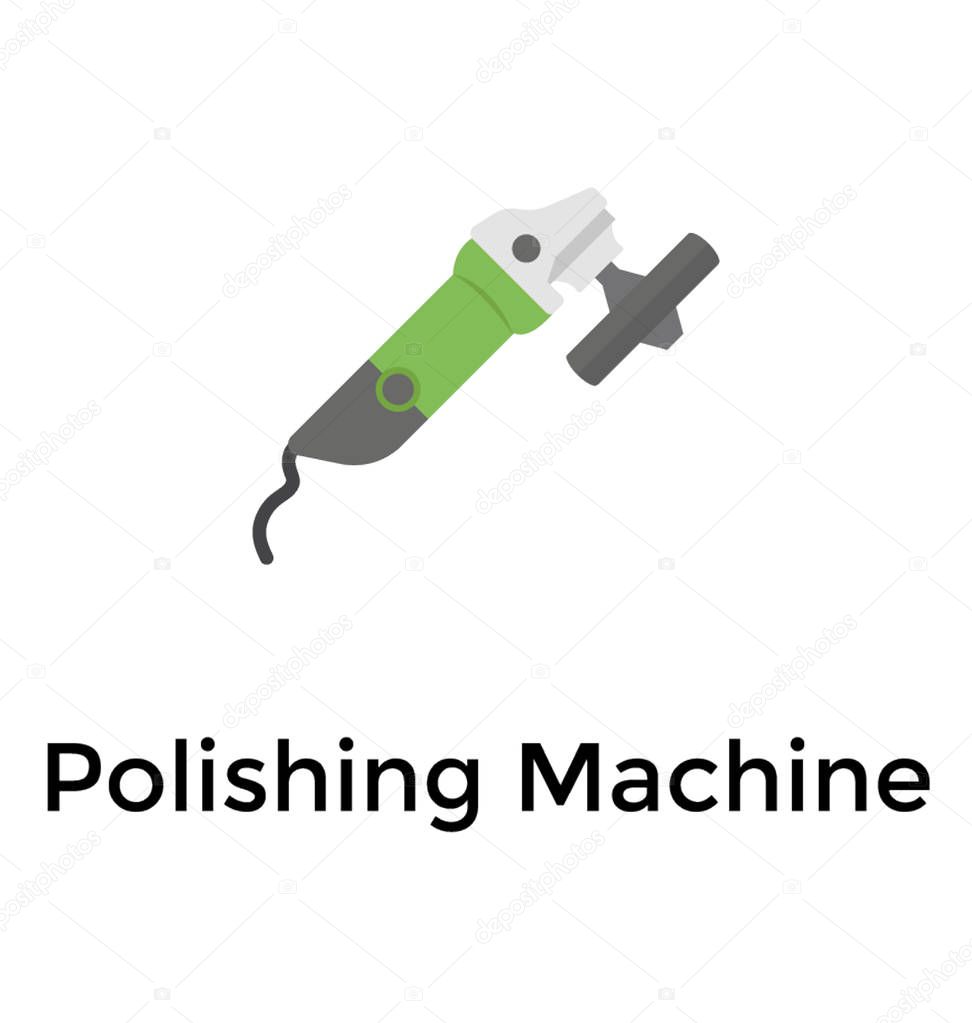 Polishing machine flat icon design 