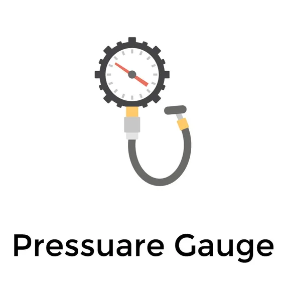 圧力ゲージのフラット アイコン デザイン — ストックベクタ