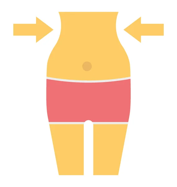 Slanke Lichaam Concept Platte Pictogram Ontwerp Van Body Fitness — Stockvector