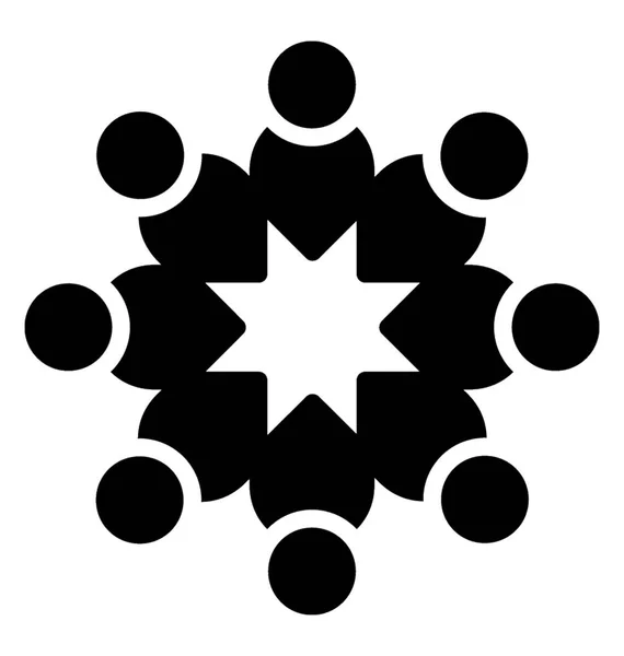 Solide Ikone Des Gruppensymboldesigns — Stockvektor