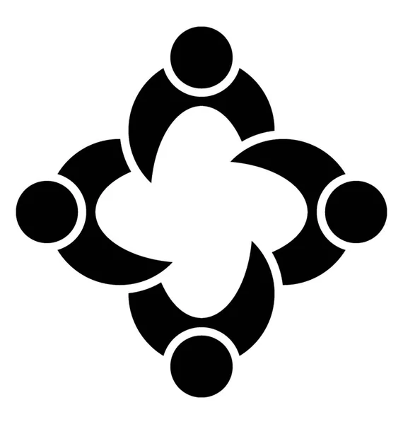 コラボレーション シンボル デザインの固体のベクトル — ストックベクタ