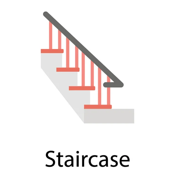 Плоский Векторный Значок Лестницы — стоковый вектор