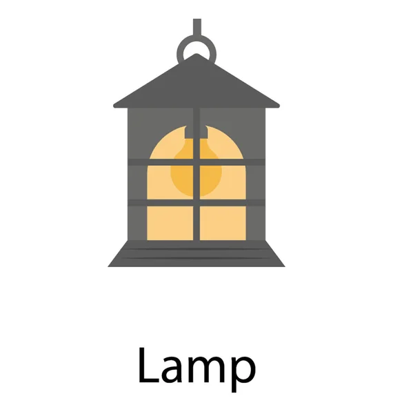 Płaskie Wektor Ikona Lampy — Wektor stockowy