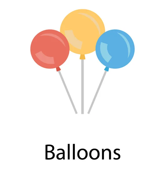 Flache Vektor Ikone Von Ballons — Stockvektor