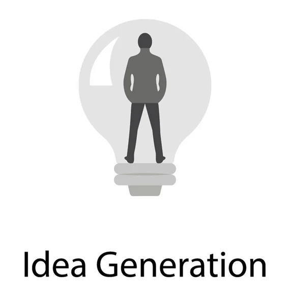 Idea Generation Icona Vettoriale Piatta — Vettoriale Stock