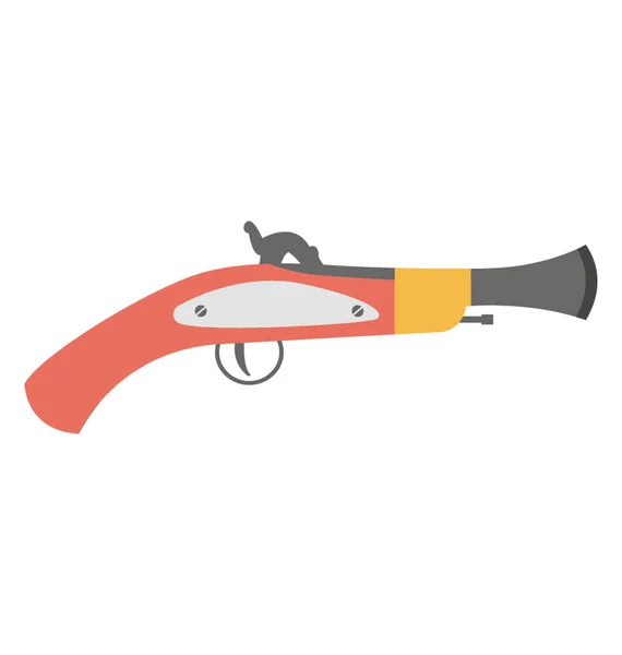 Flat Vector Icon Pirate Gun — Stock Vector