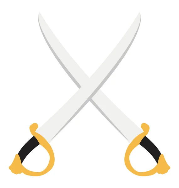 Flat Vector Icon Crossed Sword — Stock Vector