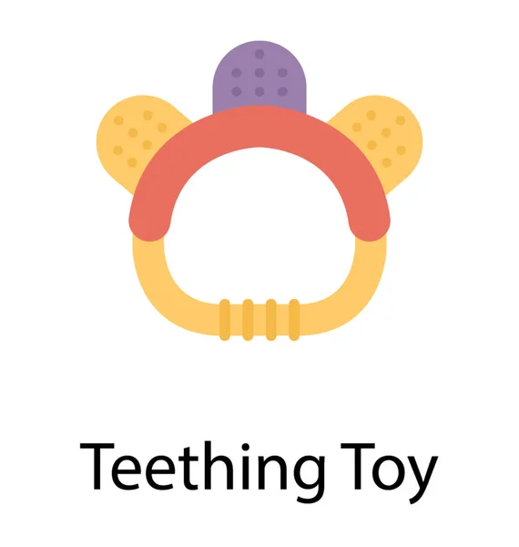 牙类玩具的平面矢量图标 — 图库矢量图片