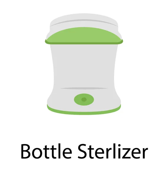 Icono Vector Plano Del Esterilizador Botella — Vector de stock