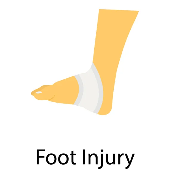 Zranění Nohy Ploché Ikony Designu — Stockový vektor