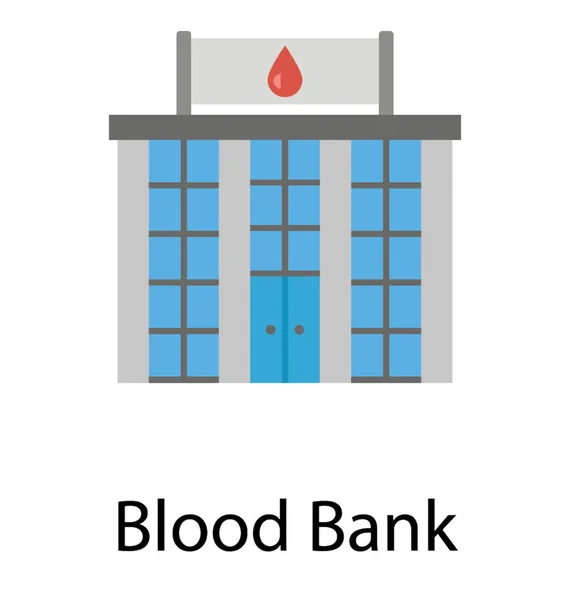 Ícone Vetorial Plano Banco Sangue —  Vetores de Stock