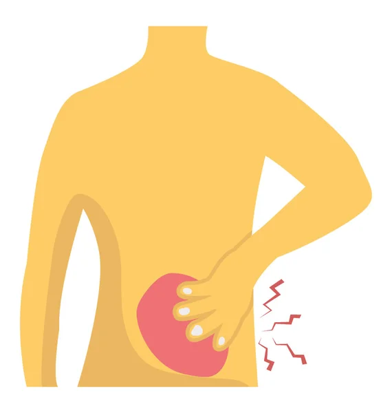 Lower Back Injury Flat Icon Design — Stock Vector