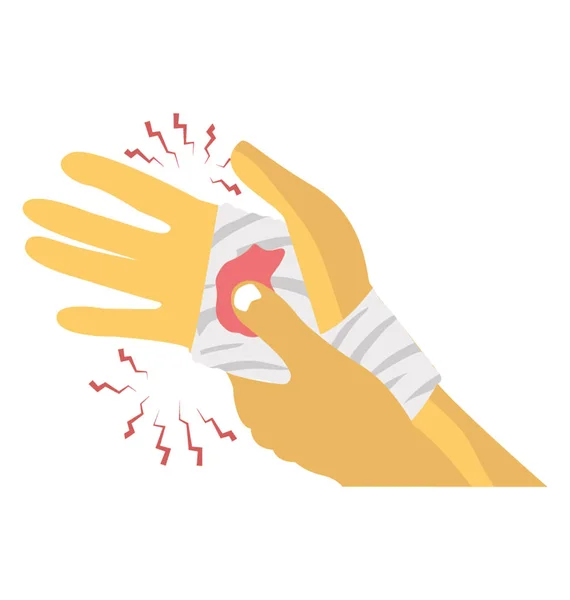 Hand Bandage Platte Pictogram Vector — Stockvector