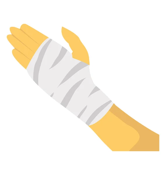 Hand Bandage Flat Icon Vector — Stock Vector