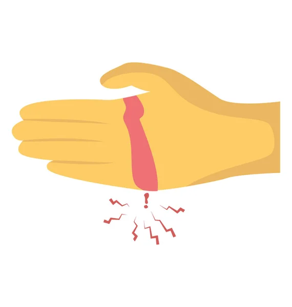 Hand Bleeding Flat Icon Design — Stock Vector
