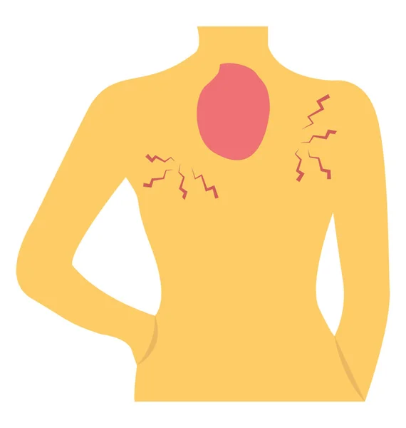 Lesioni Collo Posteriore Icona Vettoriale Piatta — Vettoriale Stock