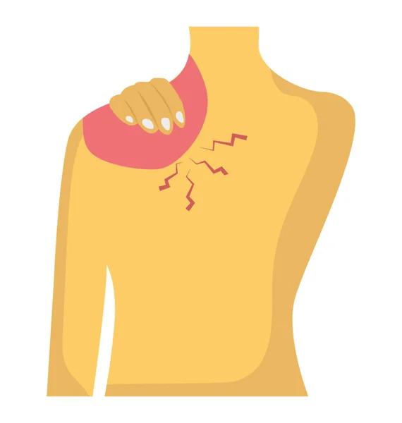 Platte Pictogram Ontwerp Van Schouderblessure — Stockvector