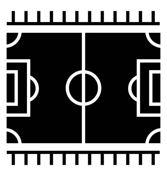 Campo Fútbol Sólido Vector Icono — Archivo Imágenes Vectoriales