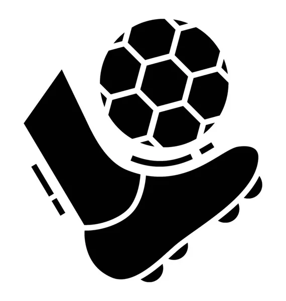 Kicking Football Solid Vector Icon — Stock Vector