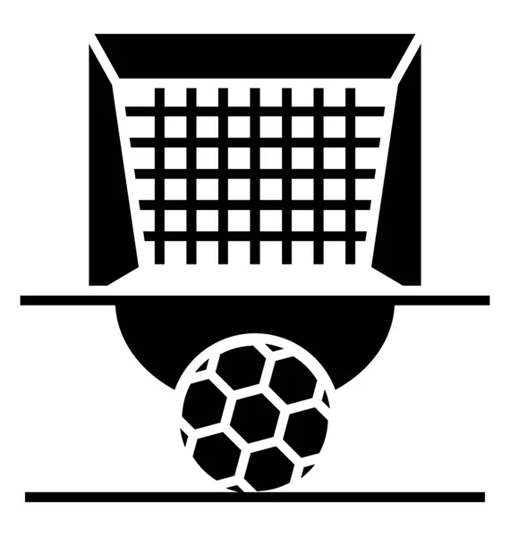 Futbol Net Kavramı Katı Simge Vektör Futbol Kale Direği — Stok Vektör