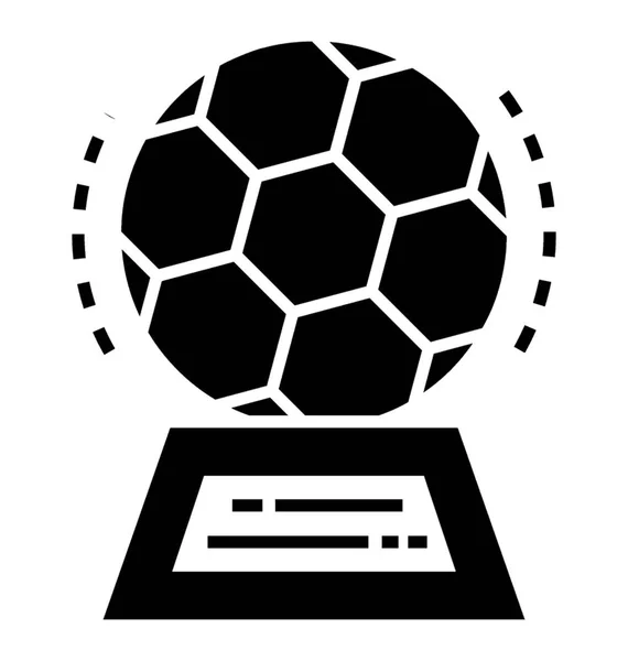 Ποδόσφαιρο Τρόπαιο Στερεά Εικονίδιο Σχεδιασμός — Διανυσματικό Αρχείο