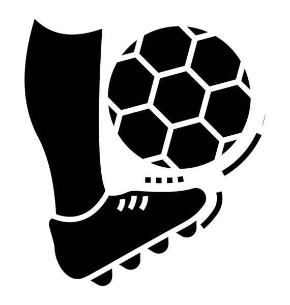 Κλοτσιές Ποδοσφαίρου Γλύφου Εικονίδιο Του Φορέα — Διανυσματικό Αρχείο