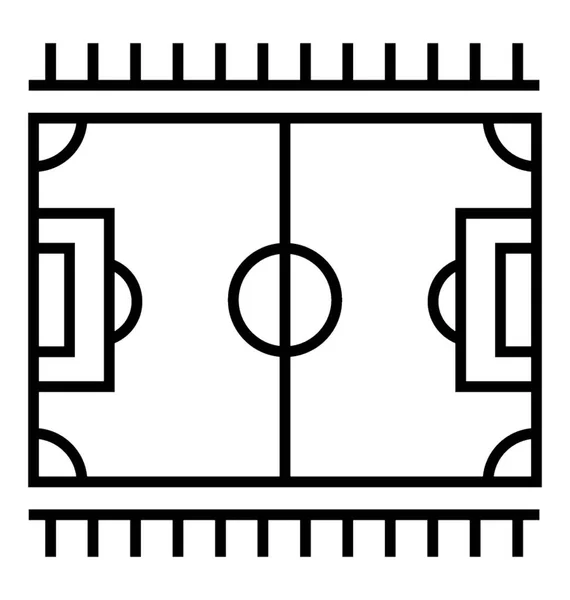Football Terrain Ligne Vectoriel Icône — Image vectorielle