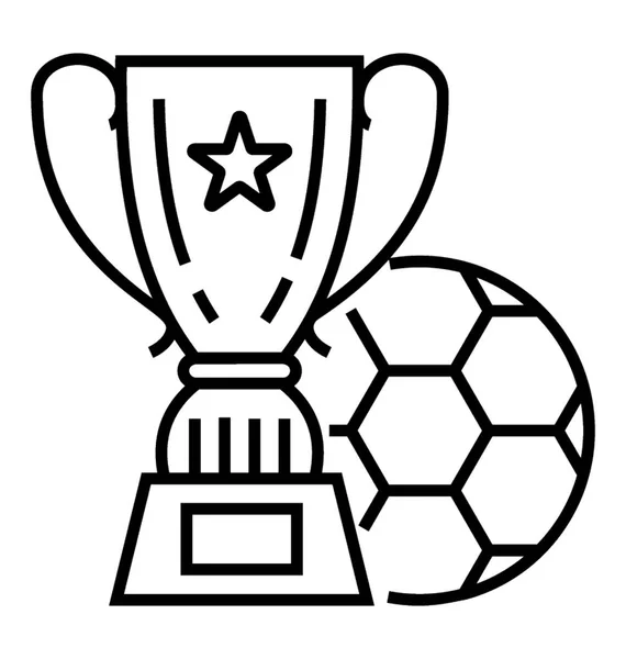 Football Trophy Line Icon Design Football Championship — Stock Vector