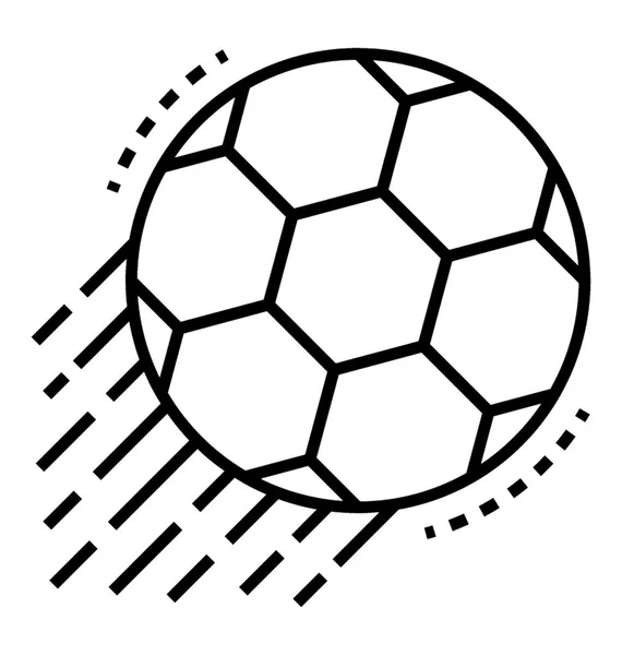 Pase Pelota Fútbol Línea Icono Vector — Archivo Imágenes Vectoriales