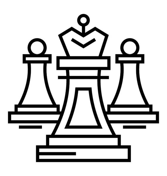 Schachfigur Linienvektorsymbol — Stockvektor