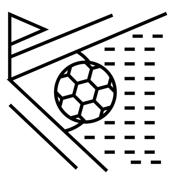 Futebol Net Concept Line Icon Vector Caixa Golo Futebol — Vetor de Stock