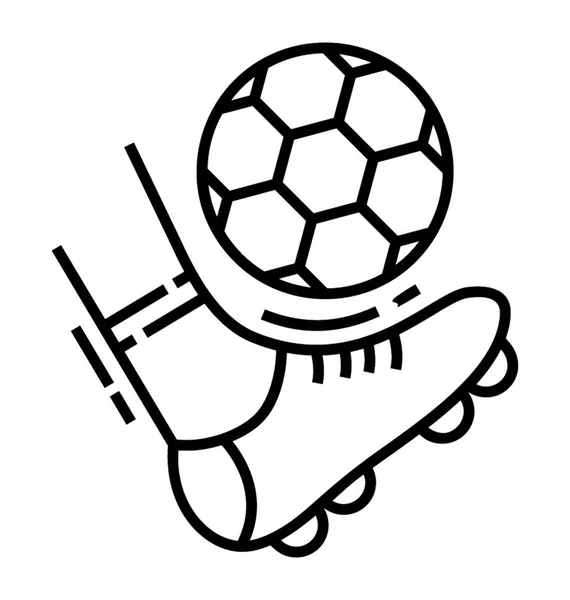 Kicking Football Line Vector Icon — Stock Vector