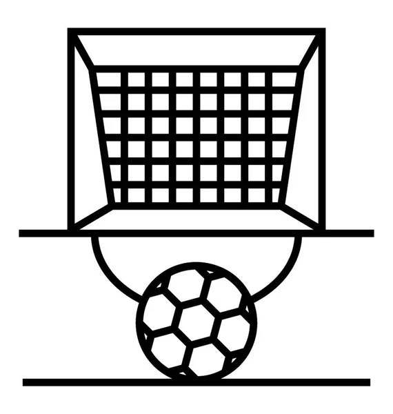 Football Net Concept Line Icon Vektor Football Goal Post — Stockvektor