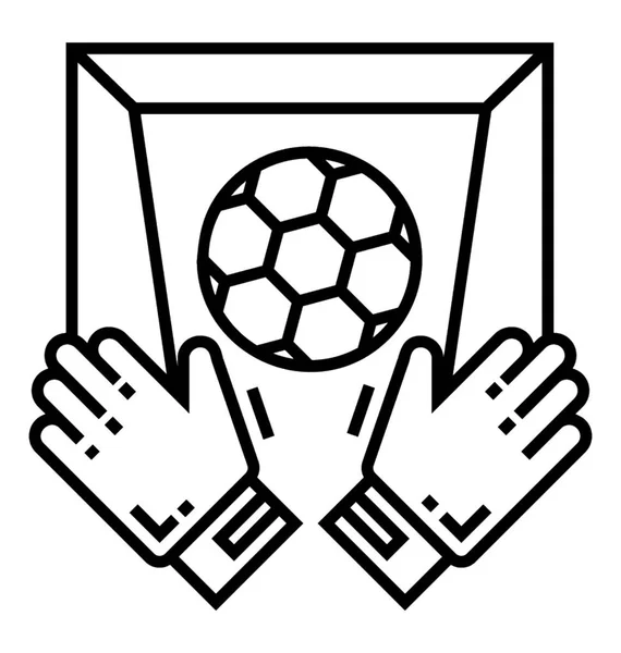Ποδόσφαιρο Τερματοφύλακα Γραμμή Εικονίδιο Σχεδιασμός — Διανυσματικό Αρχείο
