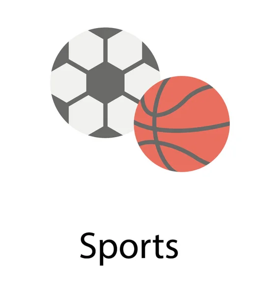 Sports Balls Flat Icon — Stock Vector