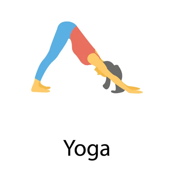 Yoga Exercise Flat Icon Design — Stock Vector