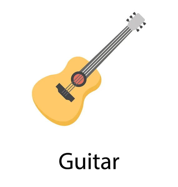 Gitar Düz Simgesi Tasarım — Stok Vektör