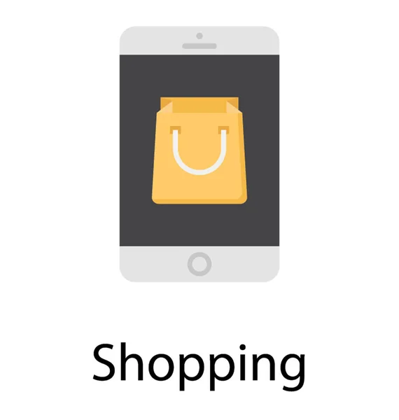 Online Shopping Flach Symbol — Stockvektor