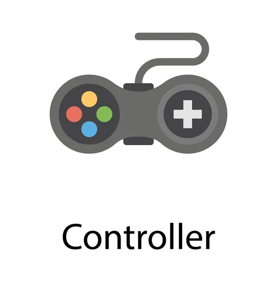 Joystick Icono Plano Del Controlador Videojuegos — Vector de stock